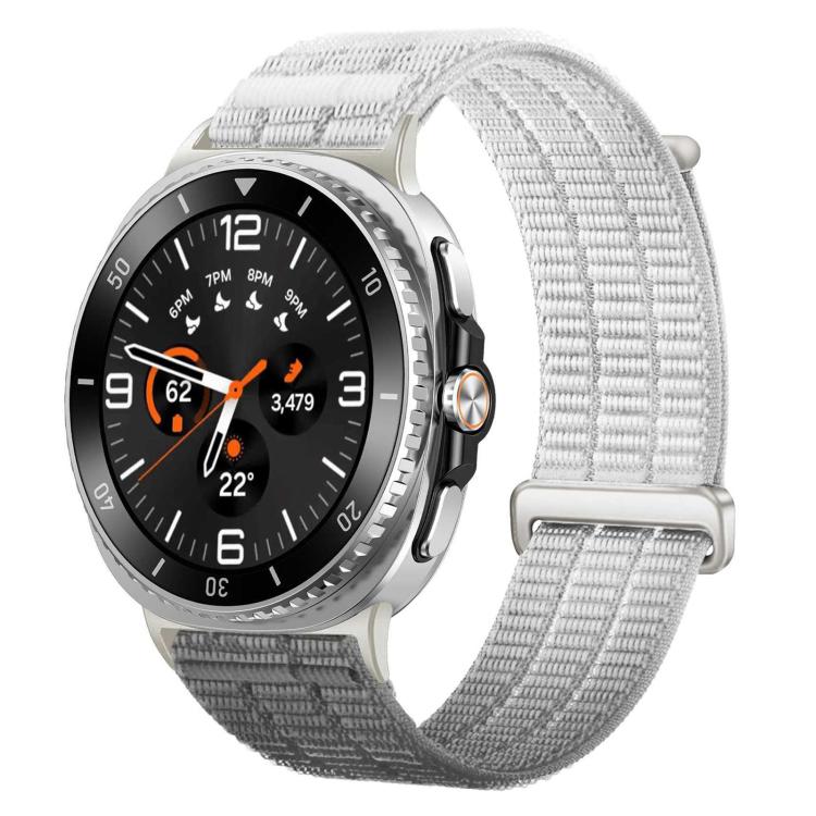 For Samsung Galaxy Watch8 / Watch8 Classic Double-Link Cloud-Feel Breathable Nylon Loop Metal Head Watch Band