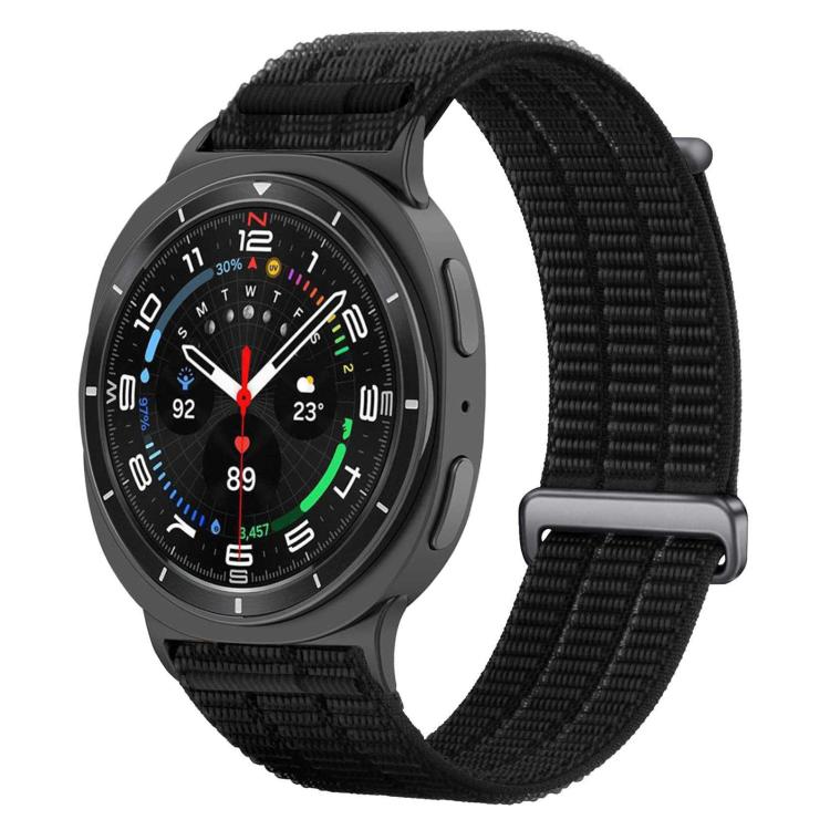 For Samsung Galaxy Watch8 / Watch8 Classic Double-Link Cloud-Feel Breathable Nylon Loop Metal Head Watch Band