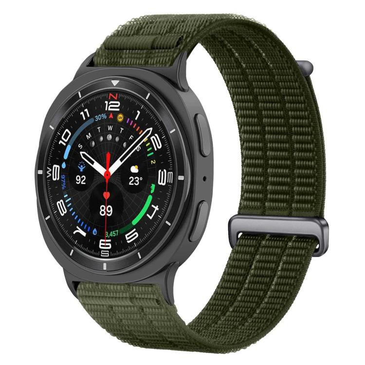 For Samsung Galaxy Watch8 / Watch8 Classic Double-Link Cloud-Feel Breathable Nylon Loop Metal Head Watch Band