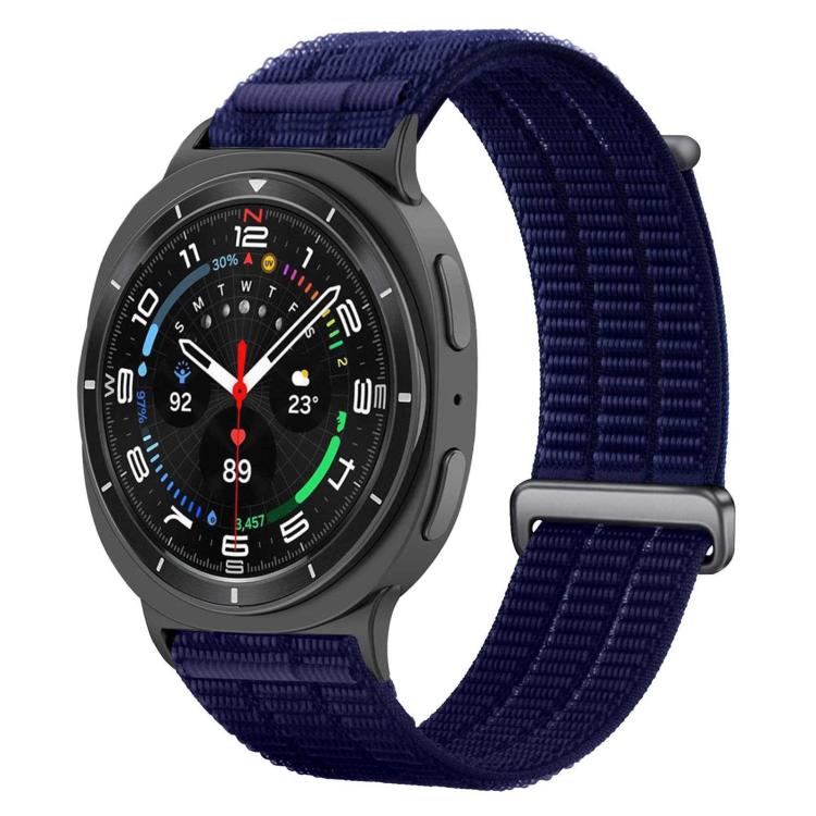 For Samsung Galaxy Watch8 / Watch8 Classic Double-Link Cloud-Feel Breathable Nylon Loop Metal Head Watch Band