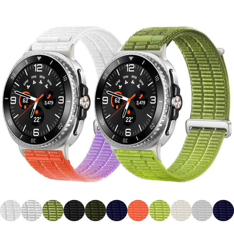 For Samsung Galaxy Watch8 / Watch8 Classic Double-Link Cloud-Feel Breathable Nylon Loop Metal Head Watch Band