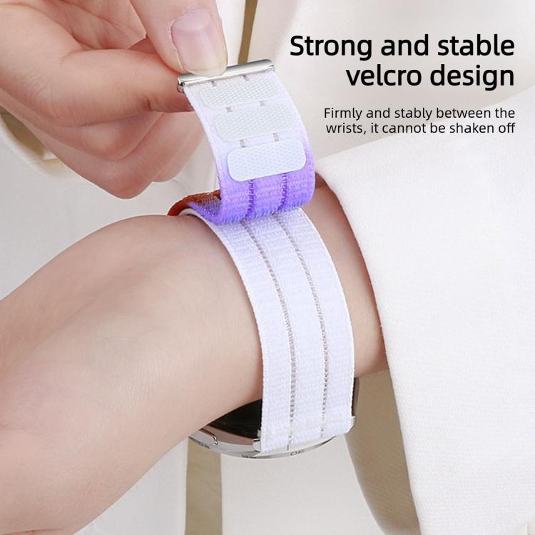 For Samsung Galaxy Watch8 / Watch8 Classic Double-Link Cloud-Feel Breathable Nylon Loop Metal Head Watch Band