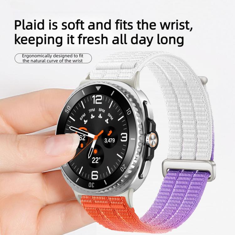 For Samsung Galaxy Watch8 / Watch8 Classic Double-Link Cloud-Feel Breathable Nylon Loop Metal Head Watch Band