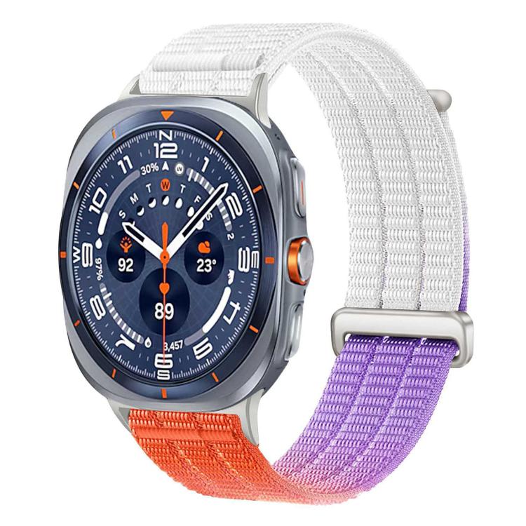 For Samsung Galaxy Watch Ultra 47mm / Ultra 2025 Double-Link Cloud-Feel Breathable Nylon Loop Metal Head Watch Band