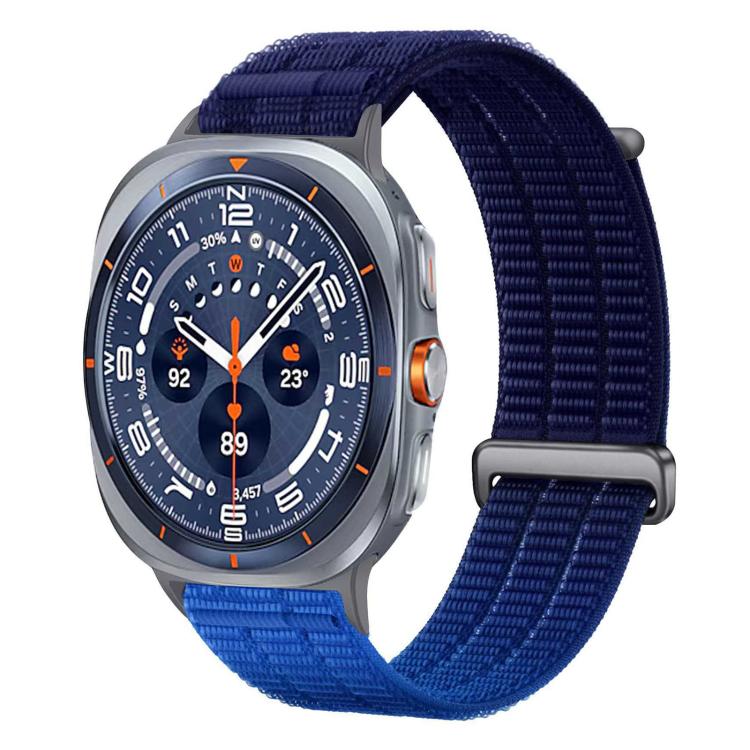 For Samsung Galaxy Watch Ultra 47mm / Ultra 2025 Double-Link Cloud-Feel Breathable Nylon Loop Metal Head Watch Band