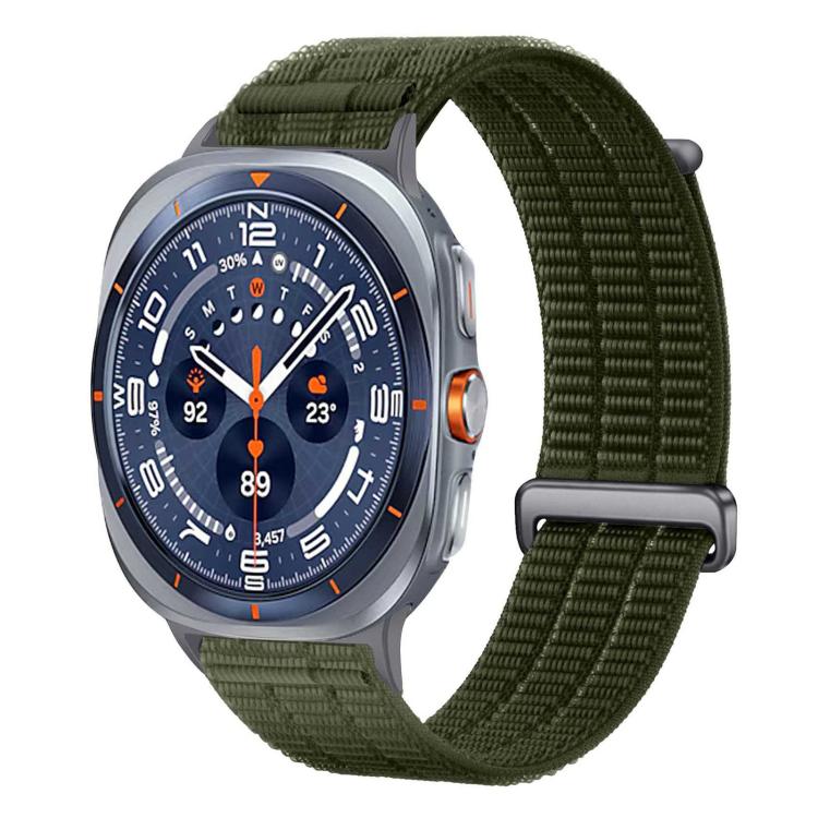 For Samsung Galaxy Watch Ultra 47mm / Ultra 2025 Double-Link Cloud-Feel Breathable Nylon Loop Metal Head Watch Band