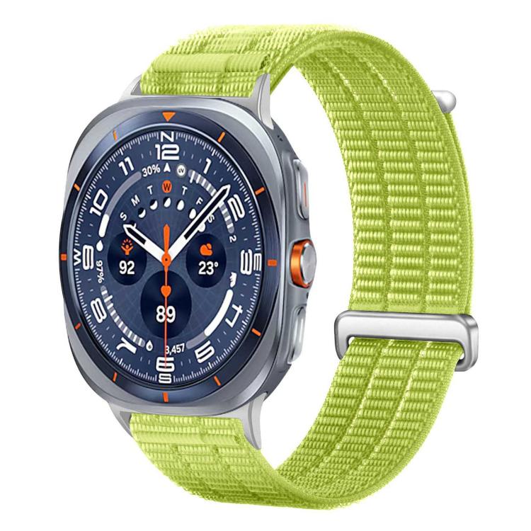 For Samsung Galaxy Watch Ultra 47mm / Ultra 2025 Double-Link Cloud-Feel Breathable Nylon Loop Metal Head Watch Band