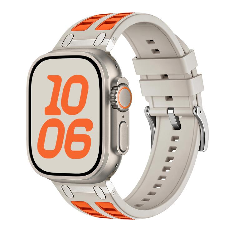 For Apple Watch 42mm / 41mm / 40mm / 38mm Vibrant Contrast Color Silicone Watch Band