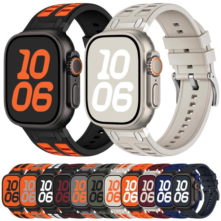 For Apple Watch 42mm / 41mm / 40mm / 38mm Vibrant Contrast Color Silicone Watch Band