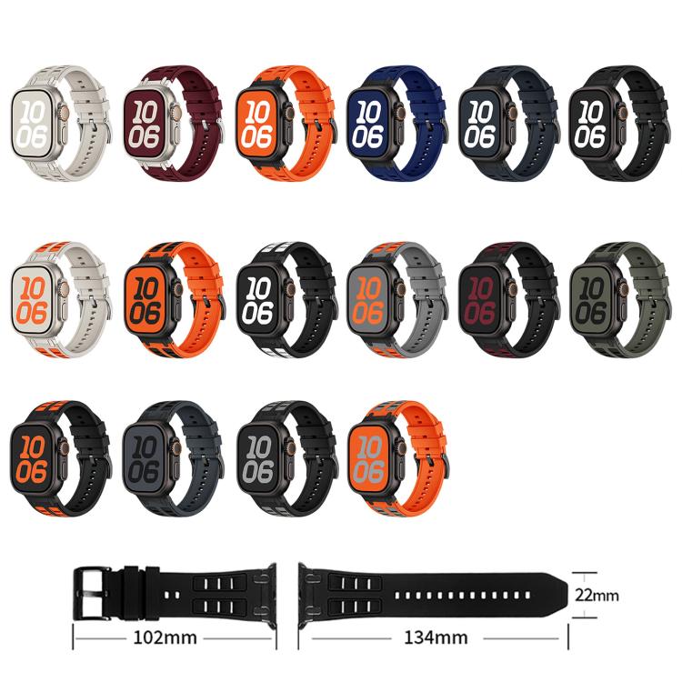 For Apple Watch 42mm / 41mm / 40mm / 38mm Vibrant Contrast Color Silicone Watch Band