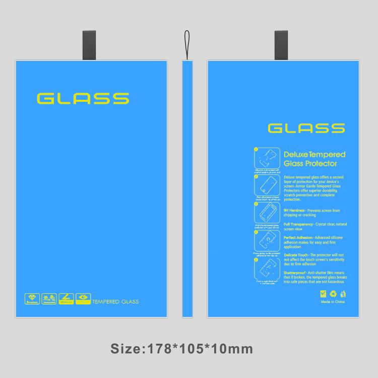 100pcs Simple White Glass Screen Protector Folding Rigid Case Packaging Box with Hook