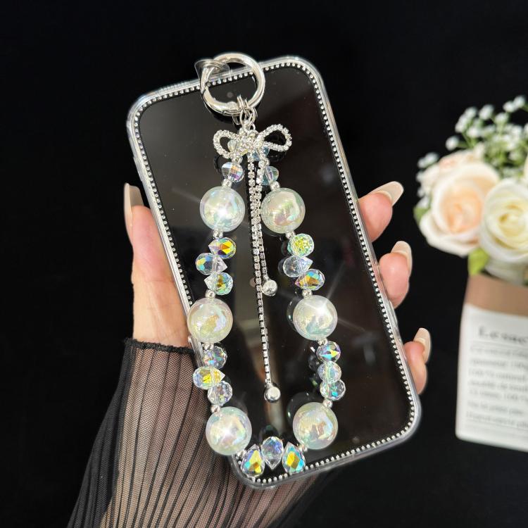 Large Bead Bow Tassel Crystal Chain