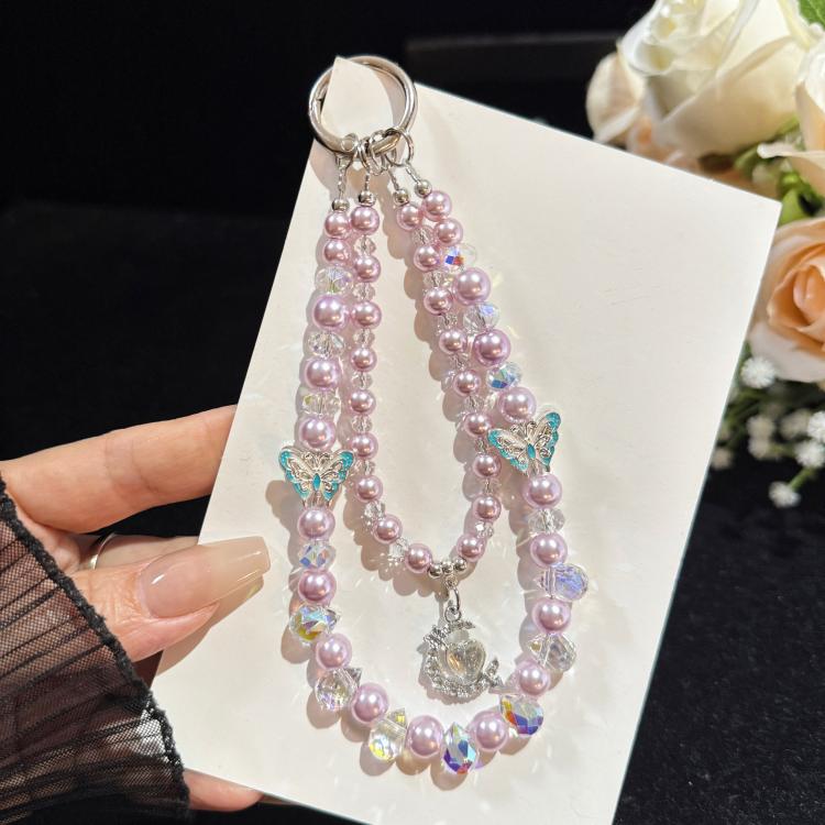 Alloy Heart Butterfly Double-layer Crystal Chain