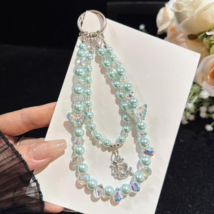 Alloy Heart Butterfly Double-layer Crystal Chain