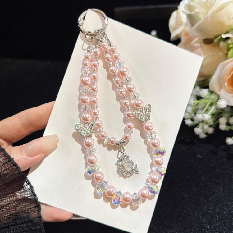 Alloy Heart Butterfly Double-layer Crystal Chain