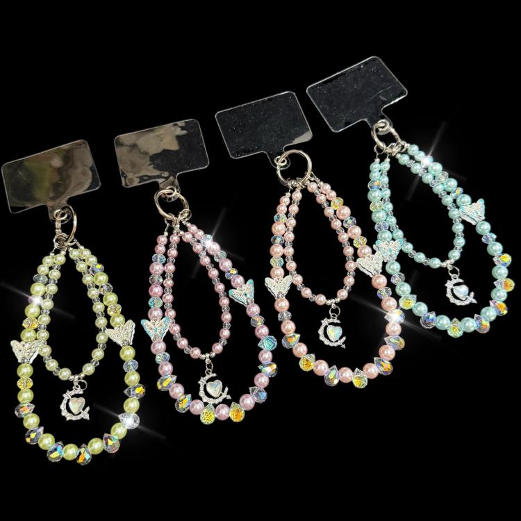 Alloy Heart Butterfly Double-layer Crystal Chain