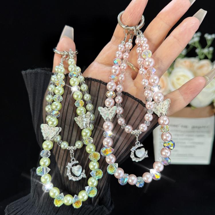 Alloy Heart Butterfly Double-layer Crystal Chain