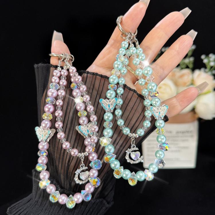 Alloy Heart Butterfly Double-layer Crystal Chain