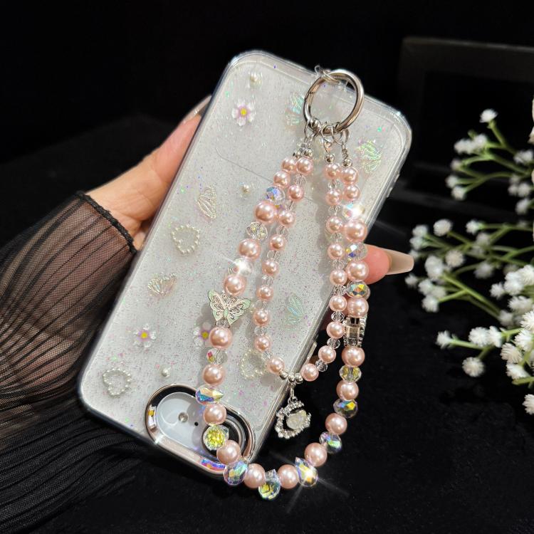 Alloy Heart Butterfly Double-layer Crystal Chain