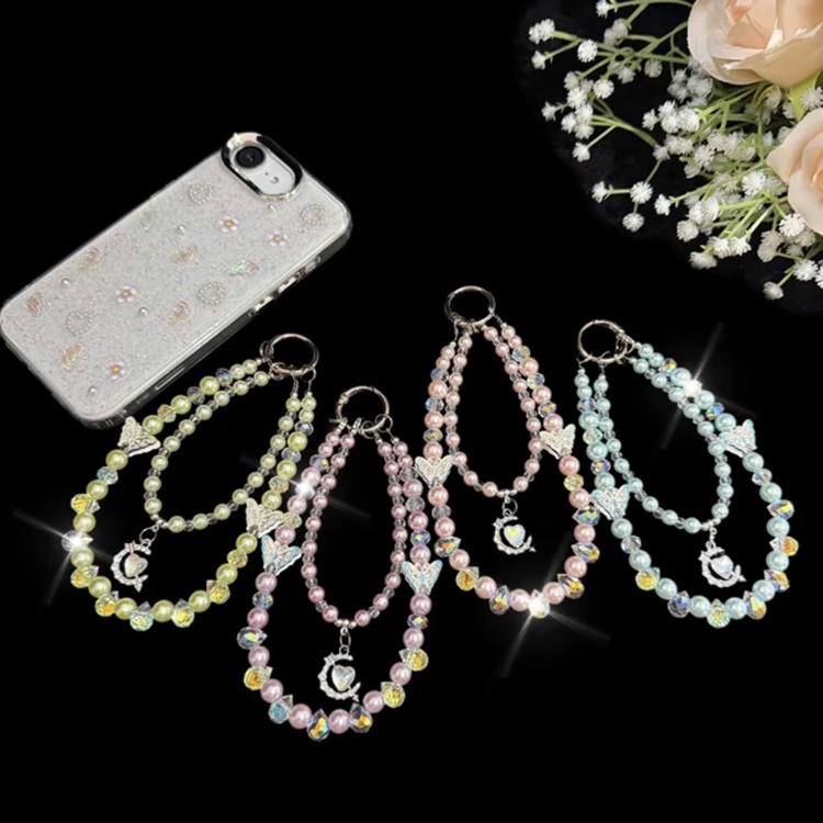 Alloy Heart Butterfly Double-layer Crystal Chain