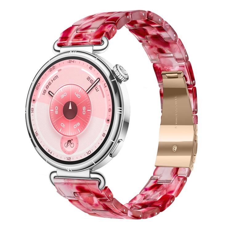 18mm Slim Butterfly Clasp Three Beads Resin Watch Band