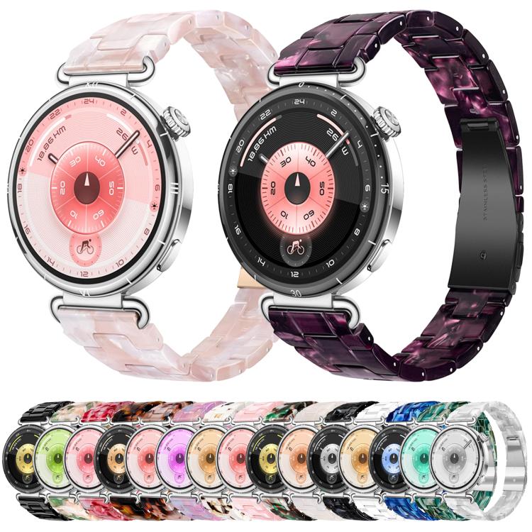 22mm Slim Butterfly Clasp Three Beads Resin Watch Band