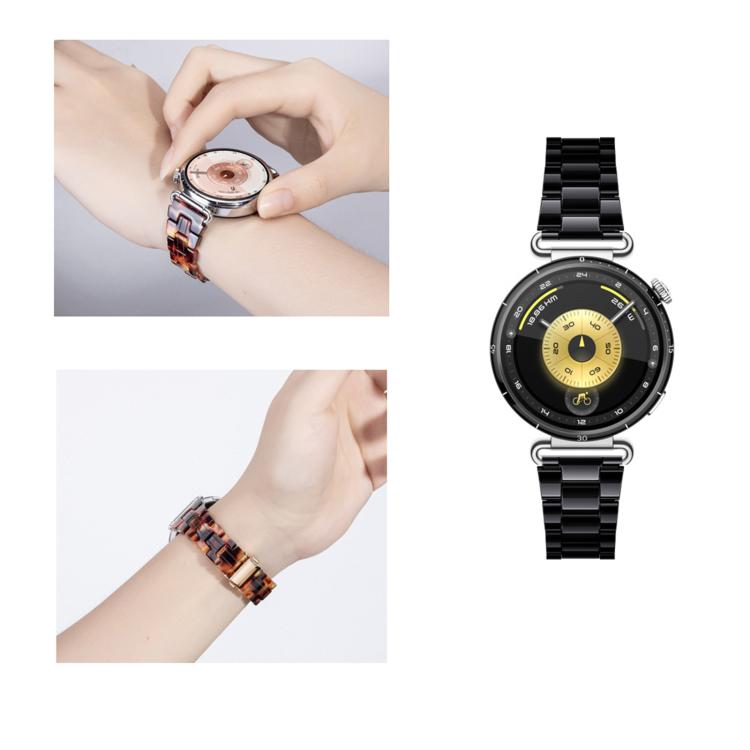 22mm Slim Butterfly Clasp Three Beads Resin Watch Band