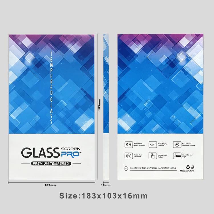 100pcs Coloured Glass Mobile Phone Tempered Glass Screen Protector Foldable Rigid Box