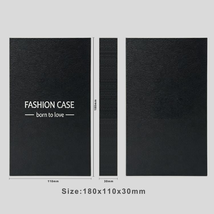 50pcs Book-Style Flip-Top Vegan Leather-Effect Phone Cover Tempered Glass Screen Protector Packaged Folded Wooden Box