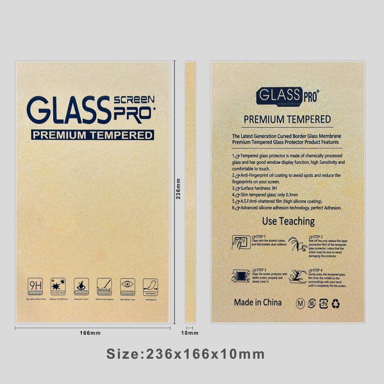 50pcs Classic Kraft Paper Box Tablet Tempered Glass Screen Protector Flip-Top Rigid Packaging Box