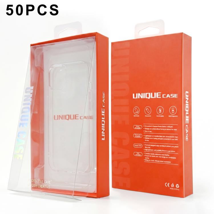50pcs Transparent Window Phone Cover Rigid Packaging Box