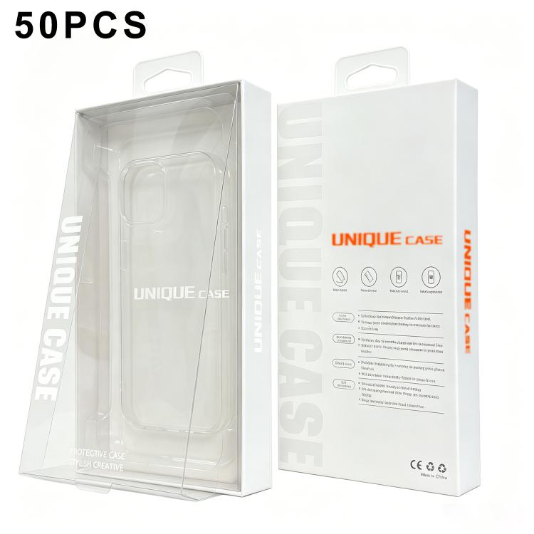 50pcs Transparent Window Phone Cover Rigid Packaging Box