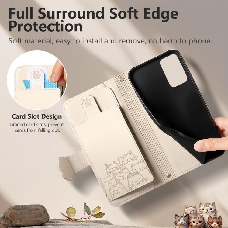 For Galaxy A71 Cat-shaped Zipper Wallet Vegan Leather Phone Case with Strap