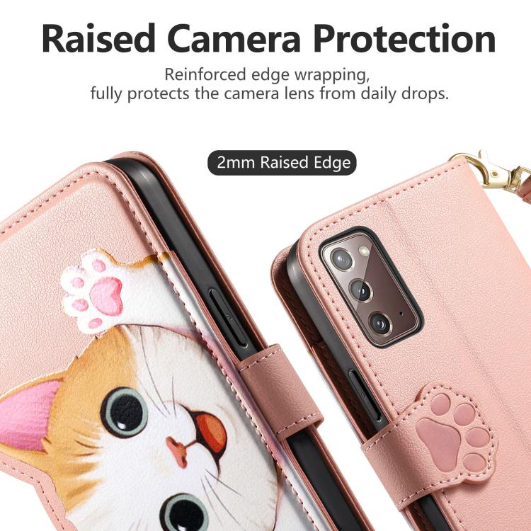 For Galaxy A71 Cat-shaped Zipper Wallet Vegan Leather Phone Case with Strap