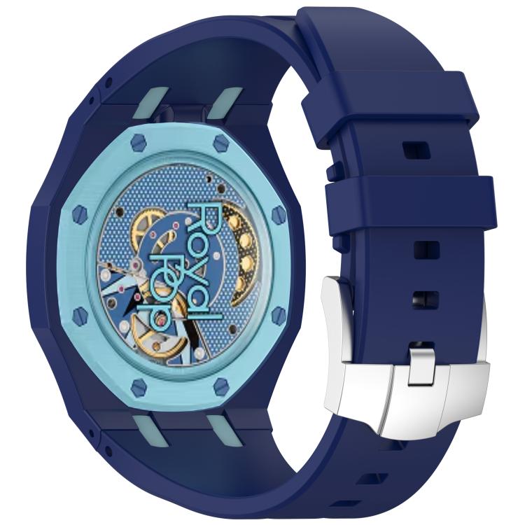 For Swatch Royal Pop Integrated Stainless Steel Pin Buckle Contrast Color Silicone Watch Band