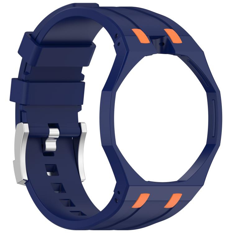 For Swatch Royal Pop Integrated Stainless Steel Pin Buckle Contrast Color Silicone Watch Band