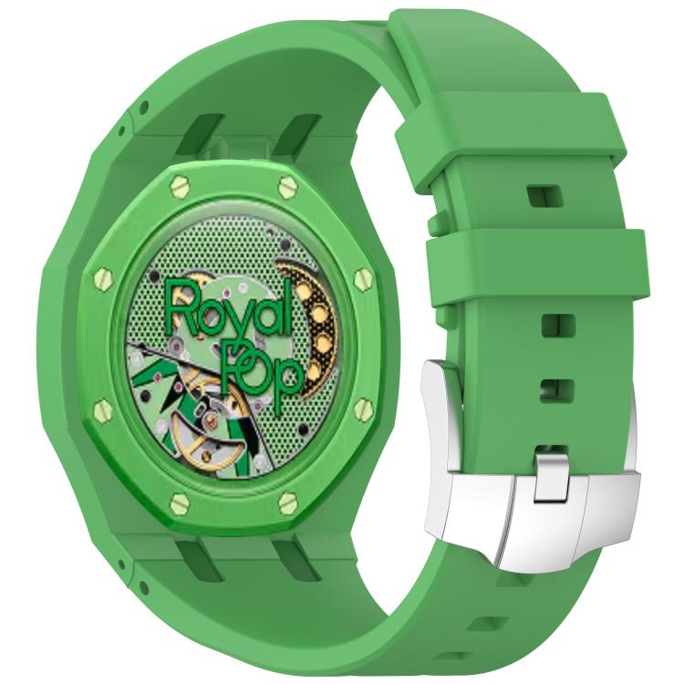 For Swatch Royal Pop Integrated Stainless Steel Pin Buckle Contrast Color Silicone Watch Band
