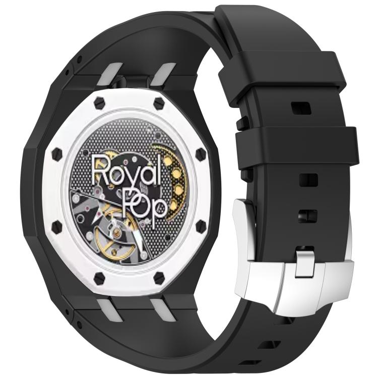 For Swatch Royal Pop Integrated Stainless Steel Pin Buckle Contrast Color Silicone Watch Band