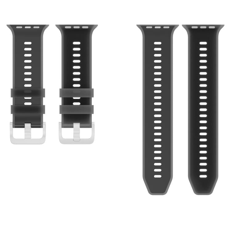 For Apple Watch 46mm / 49mm / 45mm / 44mm Transparent Jelly Two Color Silicone Watch Band