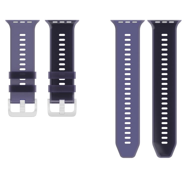 For Apple Watch 46mm / 49mm / 45mm / 44mm Transparent Jelly Two Color Silicone Watch Band