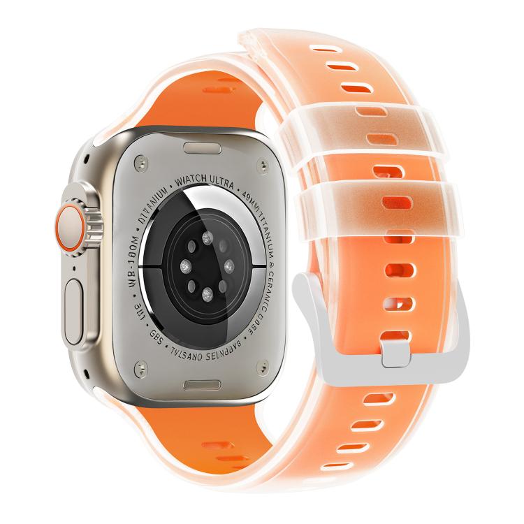 For Apple Watch 46mm / 49mm / 45mm / 44mm Transparent Jelly Two Color Silicone Watch Band