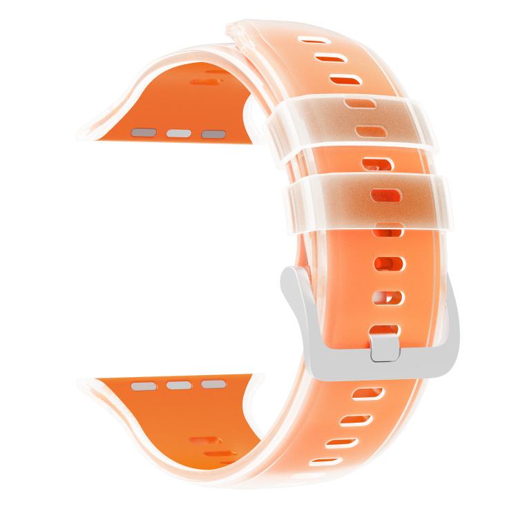 For Apple Watch 46mm / 49mm / 45mm / 44mm Transparent Jelly Two Color Silicone Watch Band