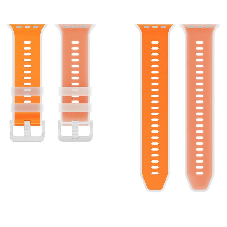 For Apple Watch 46mm / 49mm / 45mm / 44mm Transparent Jelly Two Color Silicone Watch Band