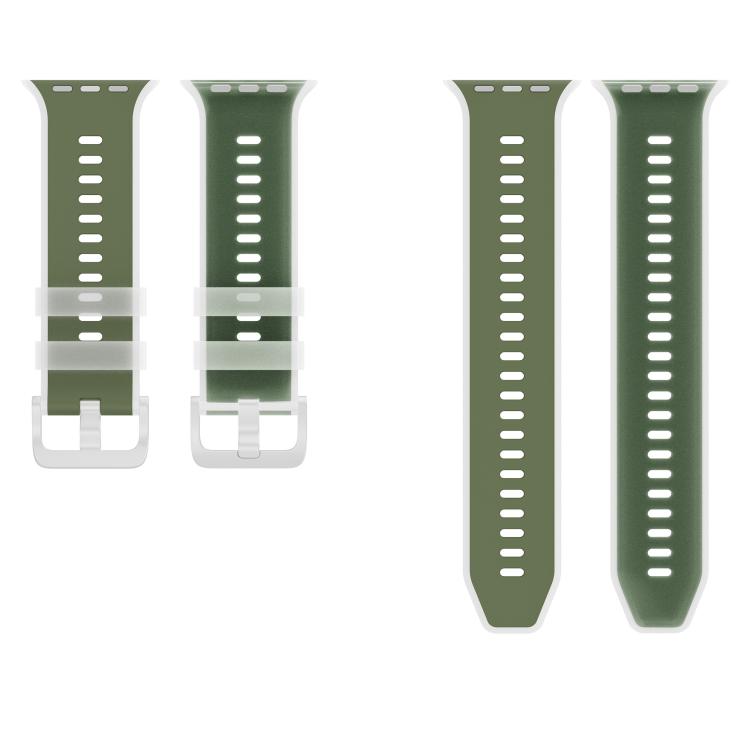 For Apple Watch 46mm / 49mm / 45mm / 44mm Transparent Jelly Two Color Silicone Watch Band