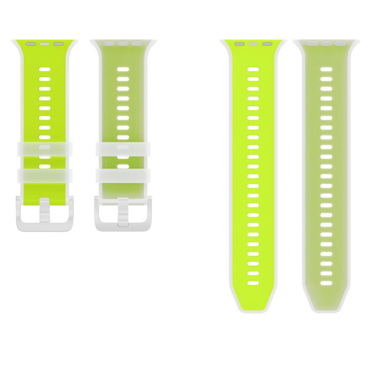 For Apple Watch 46mm / 49mm / 45mm / 44mm Transparent Jelly Two Color Silicone Watch Band