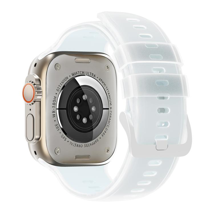 For Apple Watch 46mm / 49mm / 45mm / 44mm Transparent Jelly Two Color Silicone Watch Band