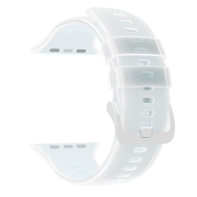 For Apple Watch 46mm / 49mm / 45mm / 44mm Transparent Jelly Two Color Silicone Watch Band