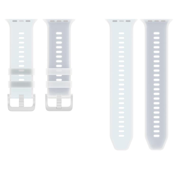 For Apple Watch 46mm / 49mm / 45mm / 44mm Transparent Jelly Two Color Silicone Watch Band