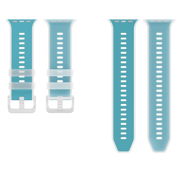 For Apple Watch 46mm / 49mm / 45mm / 44mm Transparent Jelly Two Color Silicone Watch Band