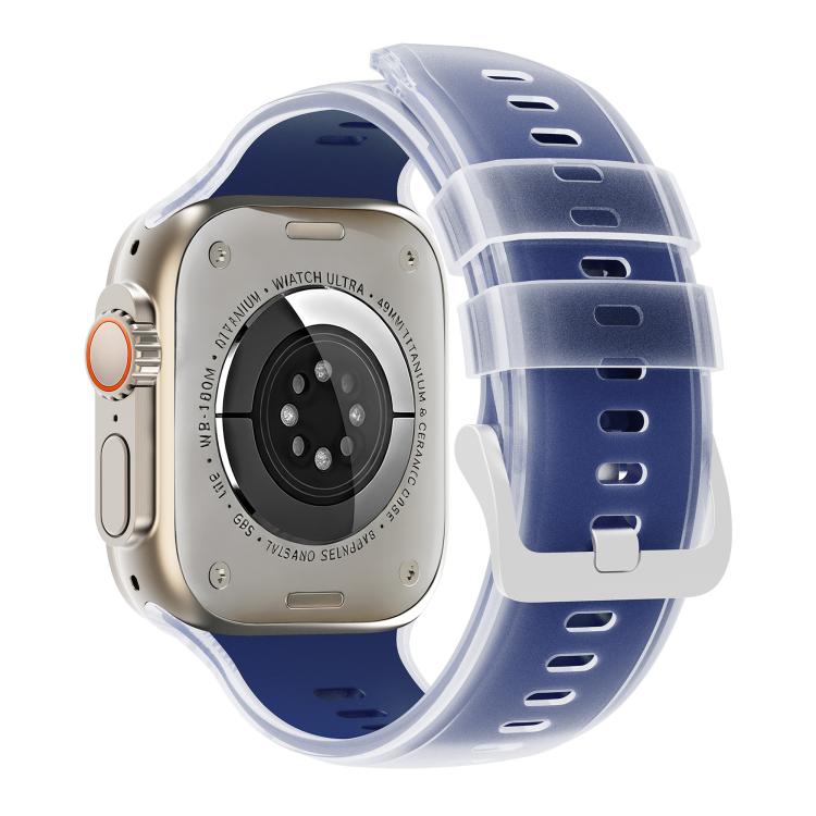 For Apple Watch 46mm / 49mm / 45mm / 44mm Transparent Jelly Two Color Silicone Watch Band